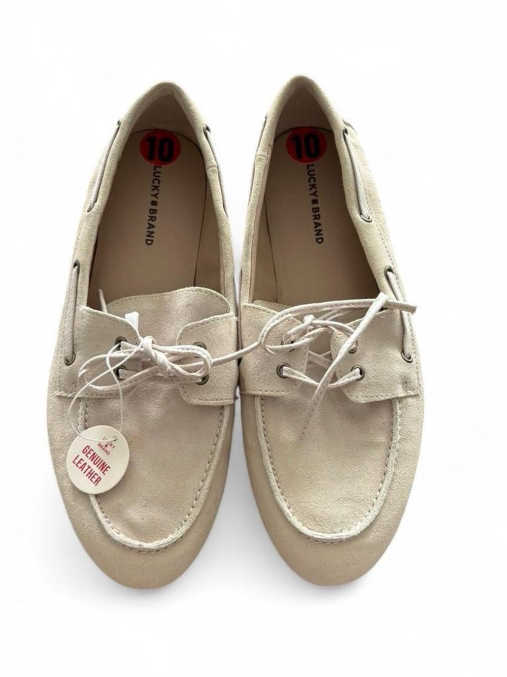 Lucky Brand Men's Beige Suede Boat Shoes